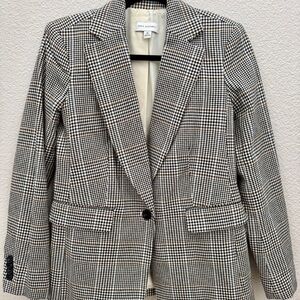 Free Assembly Houndstooth Slim Blazer l Black, White, Brown. Sz XS